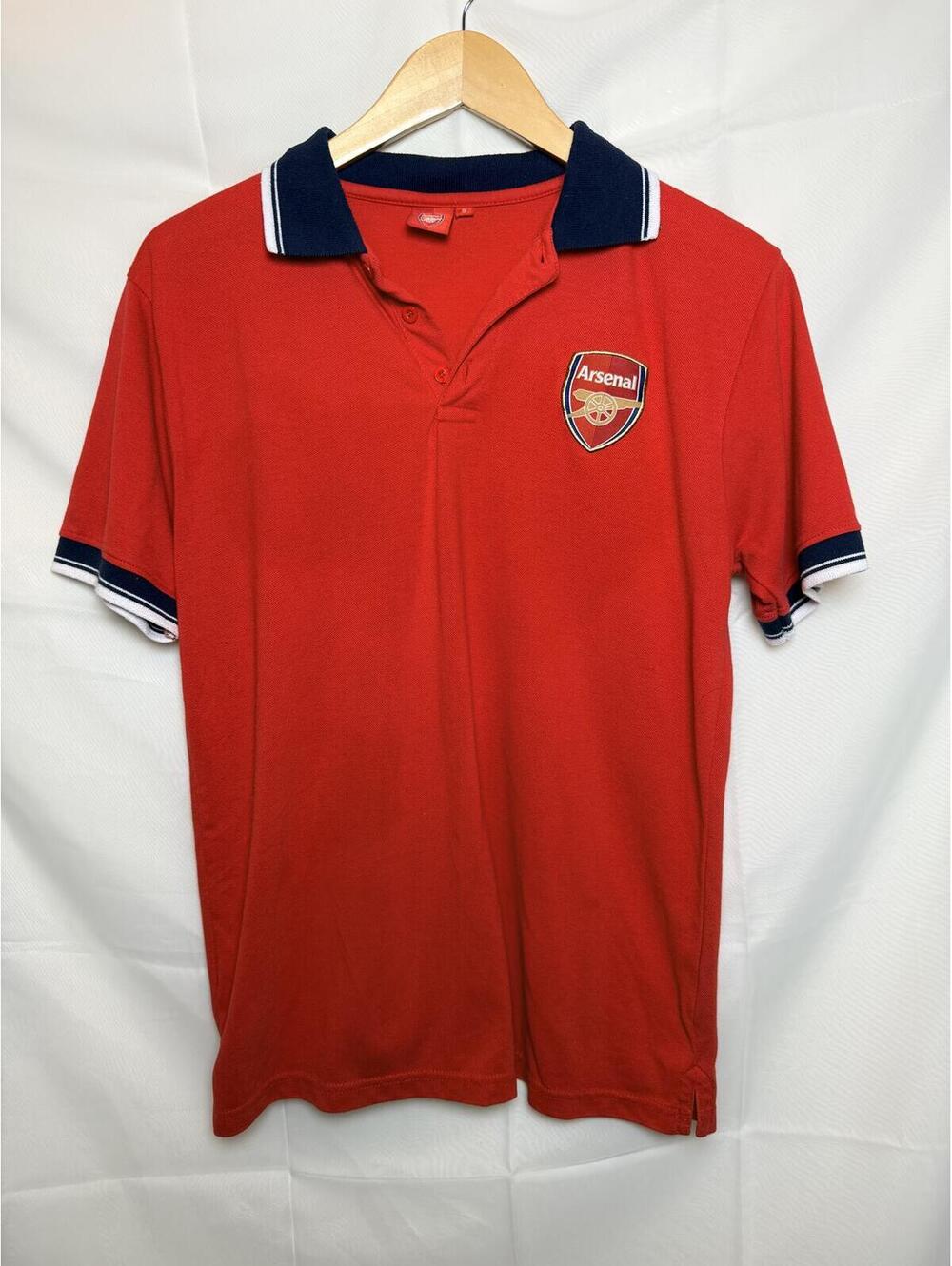 Classic Arsenal FC Red Polo Shirt with Embroidered Crest Size Small